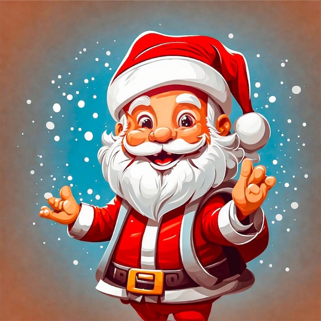 Vector marry Christmas awesome Santa claus with happy expressions in mascot illustration style