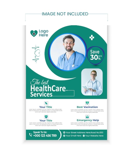 Vector Medical Flyer Template Design Healthcare business flyer Template Medical healthcare