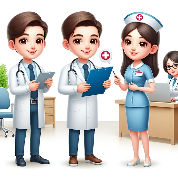 vector medical good team hospital staff doctors and nurse illustration