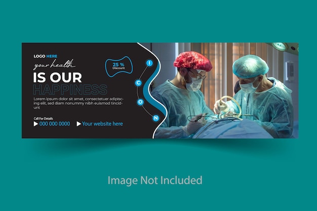 Vector medical healthcare Facebook timeline cover and web banner template design