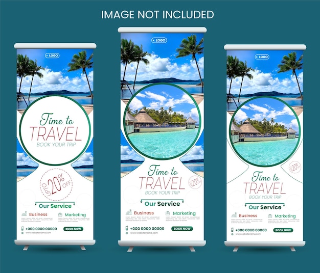 Vector medical healthcare rollup banner and standee medical healthcare design template