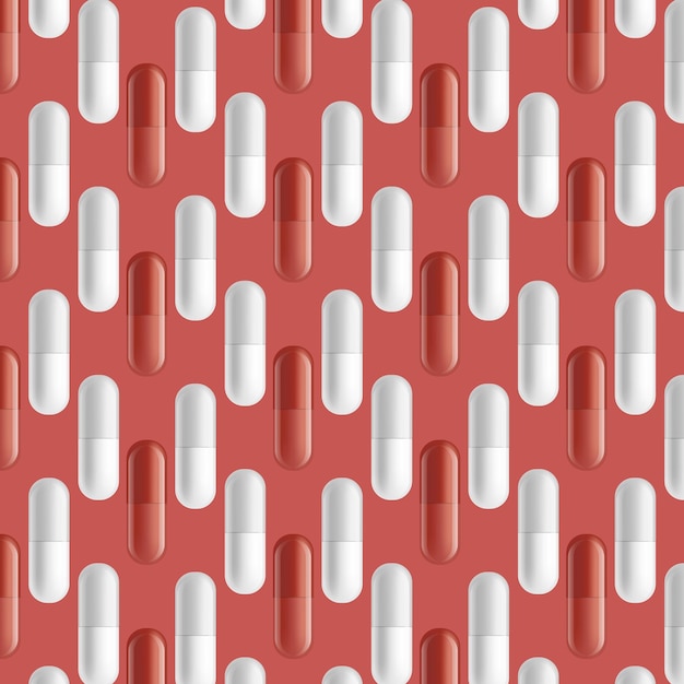 Vector medical pattern background with pills