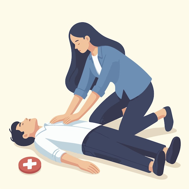 vector of medical personnel helping an unconscious person