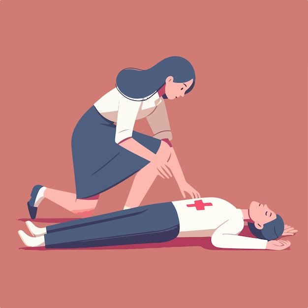 vector of medical personnel helping an unconscious person