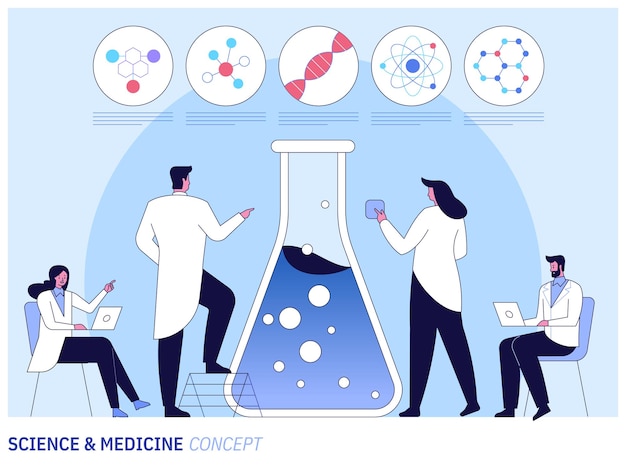 Vector medical research in science laboratory