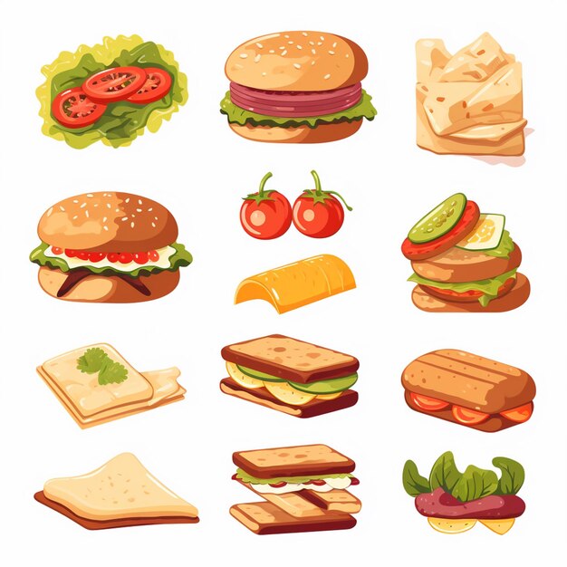 vector menu illustration food meat meal restaurant popular set lunch icon dinner snack