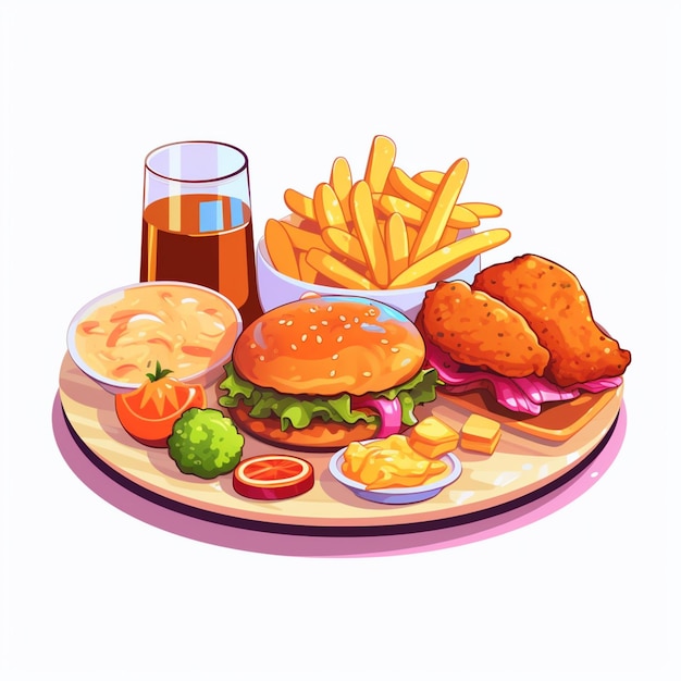 vector menu illustration food meat meal restaurant popular set lunch icon dinner snack