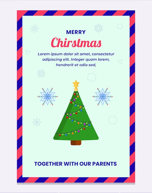 Vector Merry Christmas card set background banner design. flat style vector poster illustration