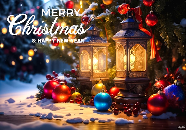 Vector merry Christmas and happy new year banner template