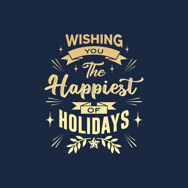 Vector Merry Christmas Holidays Lettering T Shirt Design