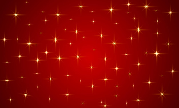 Vector merry christmas and new year greeting card with sparkle lights on red red