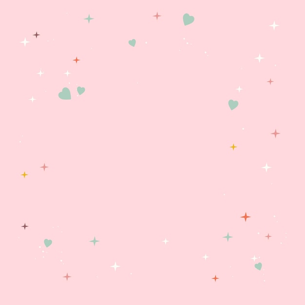 Vector minimal star and heart pattern with red background wallpaper