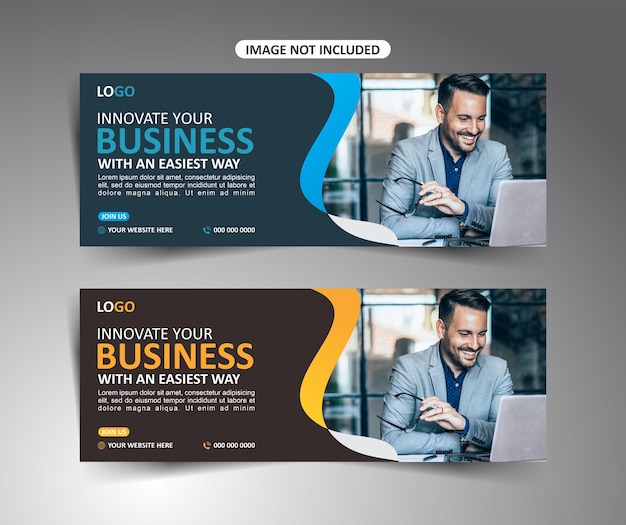 Vector modern business company social media cover banner design template