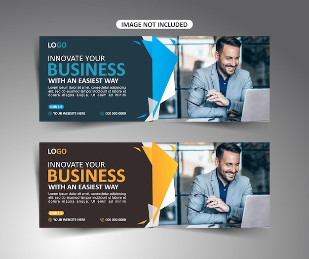 Vector modern business company social media cover banner design template