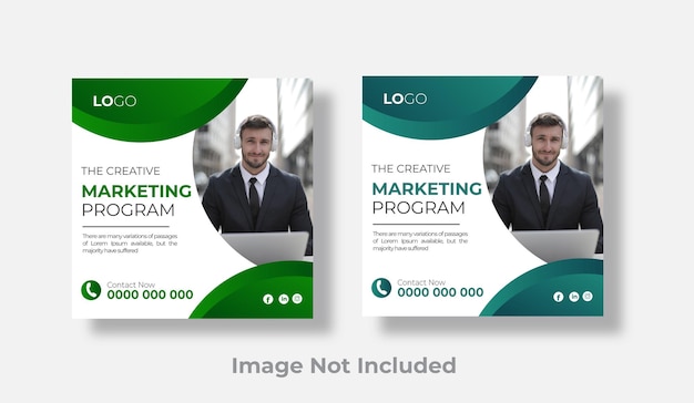 Vector modern business social media post design template