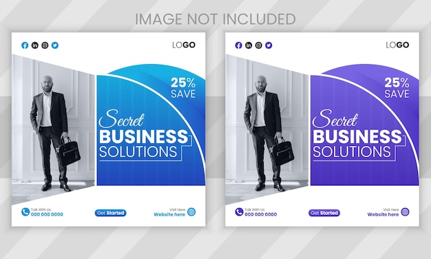 Vector modern business social media post design template