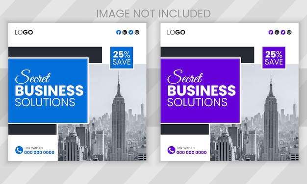 Vector modern business social media post design template