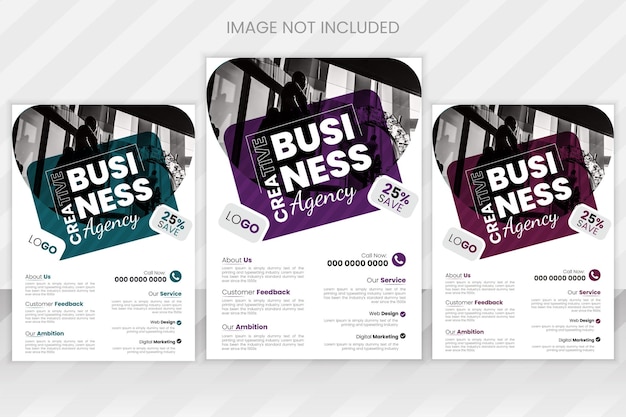 Vector modern corporative business flyer template with 3 colors