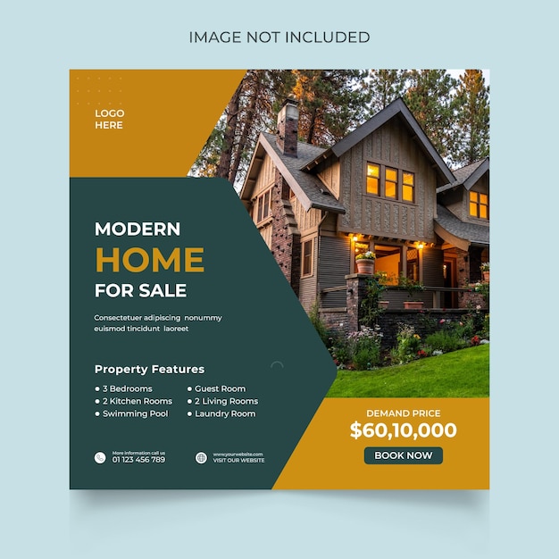 Vector modern and creative real estate instagram social media banner template