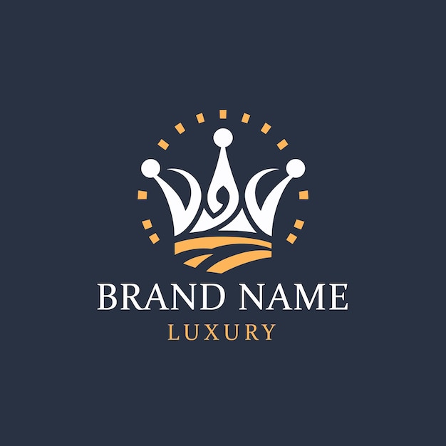 Vector modern crown luxury logo royal king queen logo