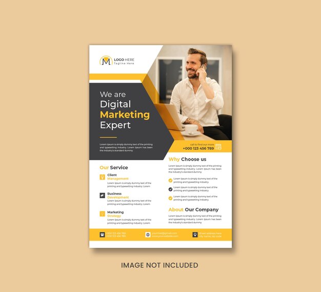 Vector modern digital marketing expert flyer template or brochure cover