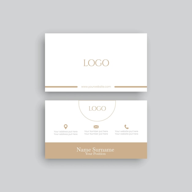 Vector modern elegant and minimal business card template mockup