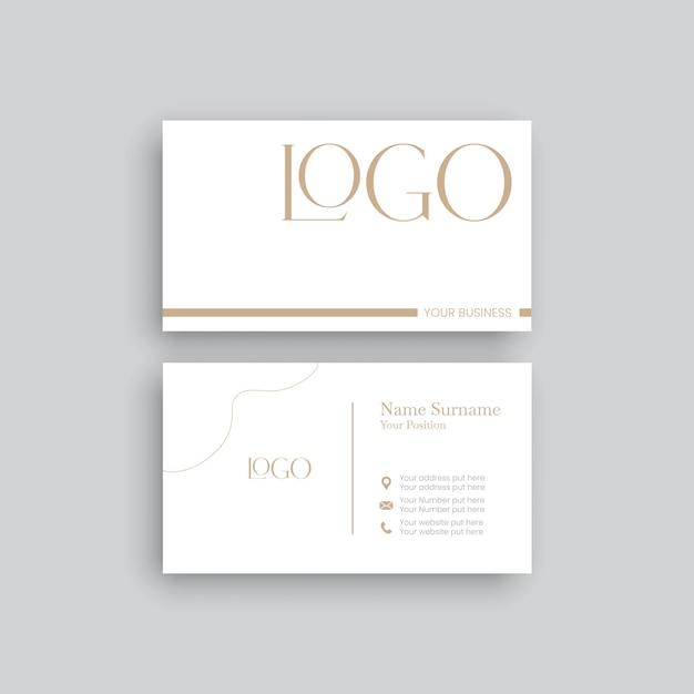 Vector modern elegant and minimal business card template mockup