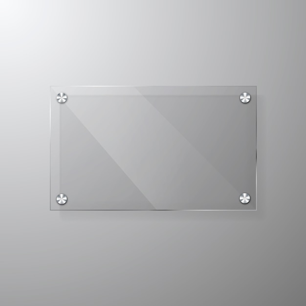 Vector vector modern glassy signage template with space for message.