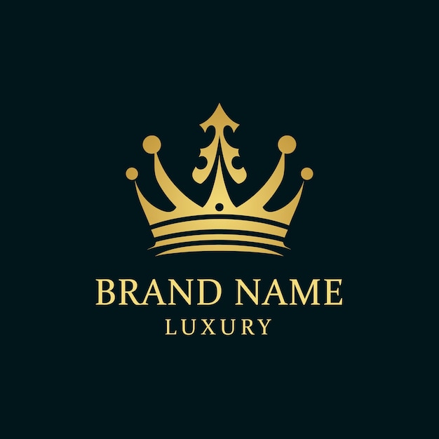 Vector modern gold crown luxury logo royal king queen logo