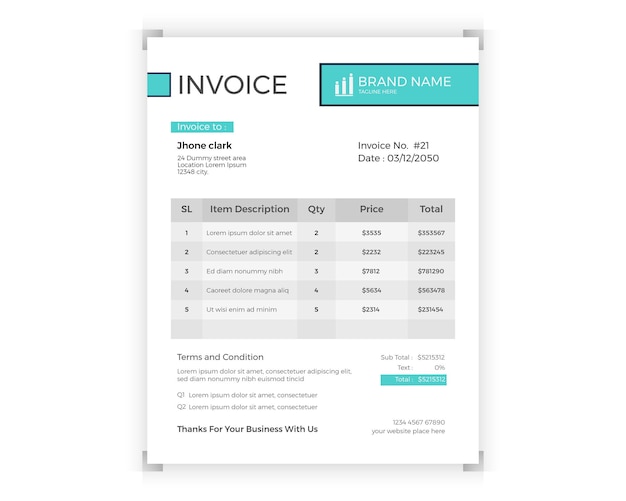 Vector modern invoice template