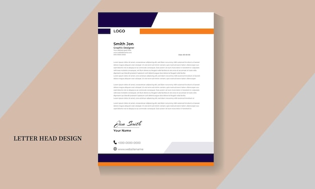 Vector modern letterhead design template