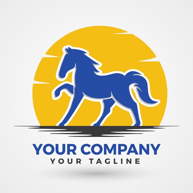 Vector modern minimal Horse logo design