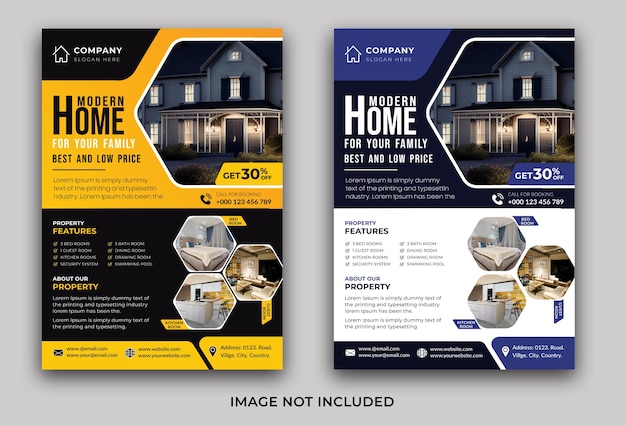 Vector modern real estate house flyer template