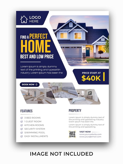 vector modern real estate house property flyer template