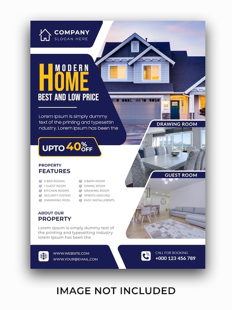 vector modern real estate house property flyer template