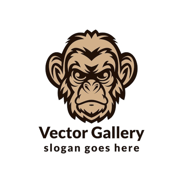 Vector monkey head logo design