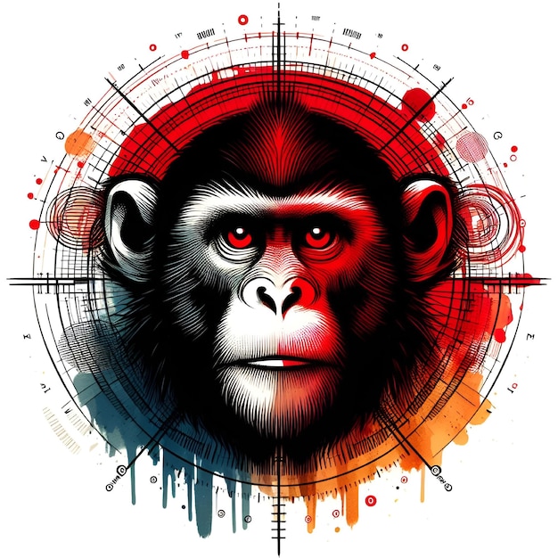 Vector monkey tshirt design logo