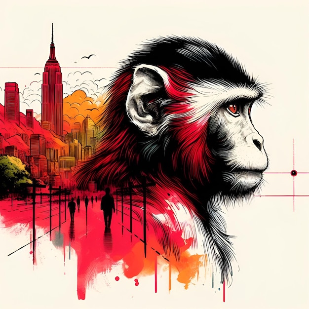 Vector monkey tshirt design logo