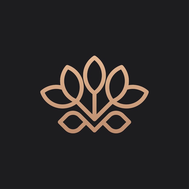 Vector monogram with lotus flower for traditional spiritual spa logo design