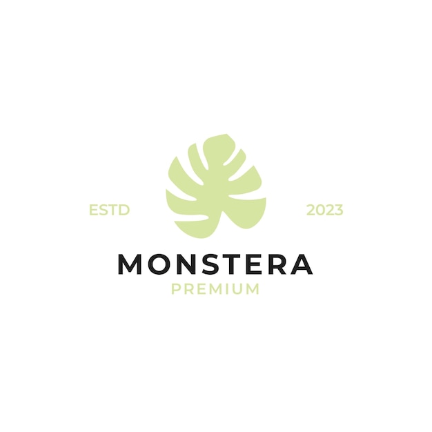 Vector monstera leaf logo design concept illustration idea