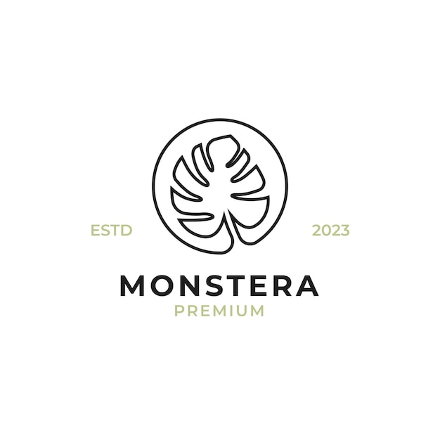 Vector vector monstera leaf logo design concept illustration idea