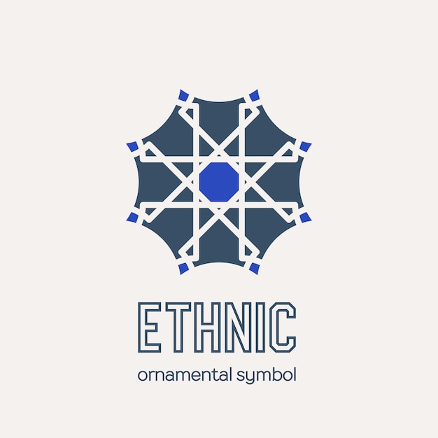 Vector Mosaic Ethnic Circular Emblem