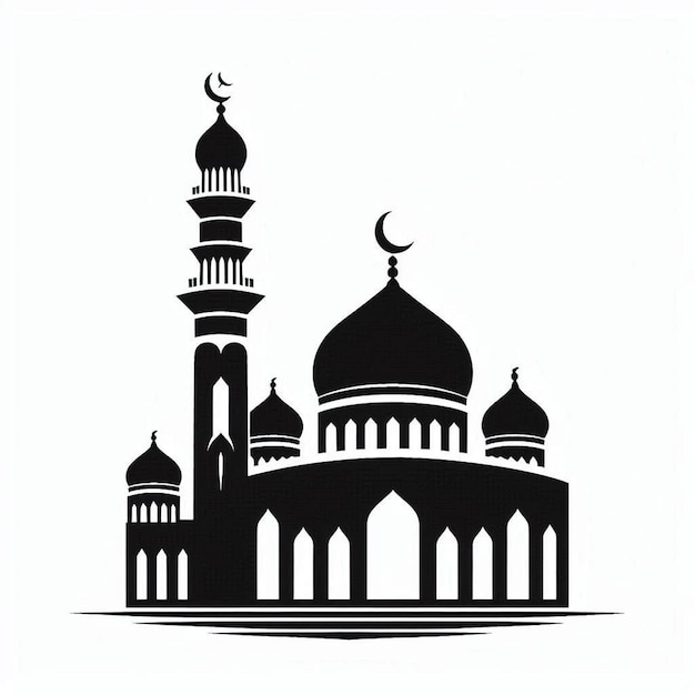 Vector vector mosque silhouette illustration stylized design