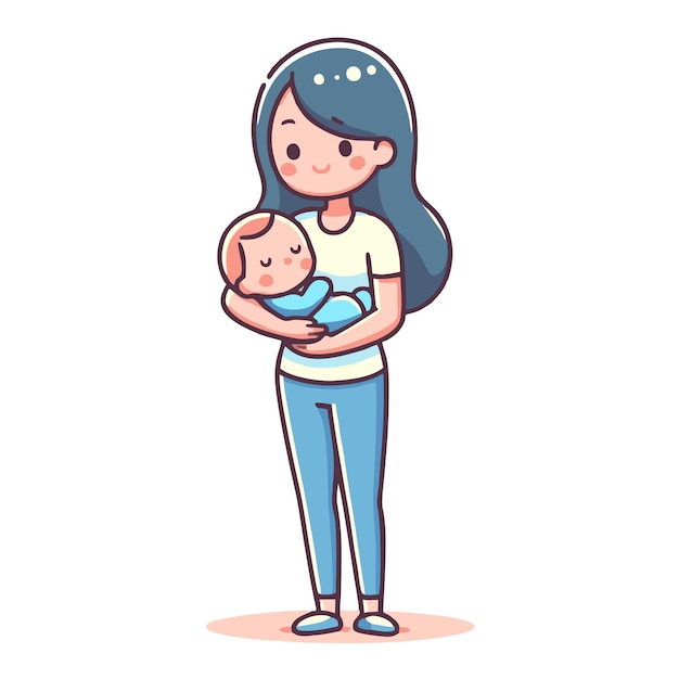 Vector vector of mother holding baby