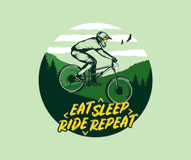 Vector vector mountain biking illustration