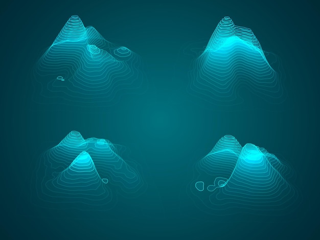 Vector mountain layout diagram layers