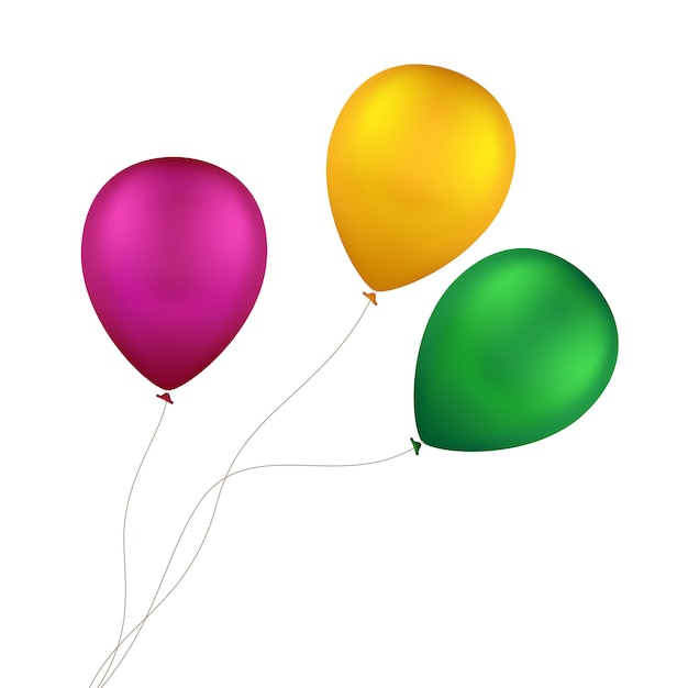 Vector Multicolored Colorful Balloons Isolated