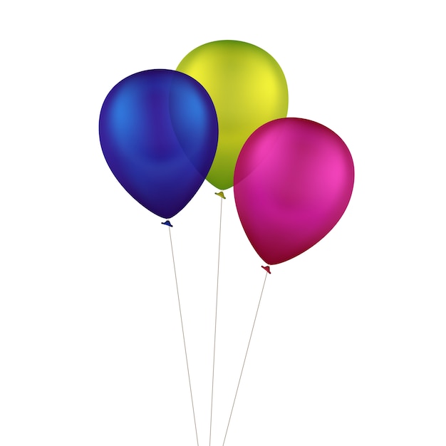 Vector Multicolored Colorful Balloons Isolated