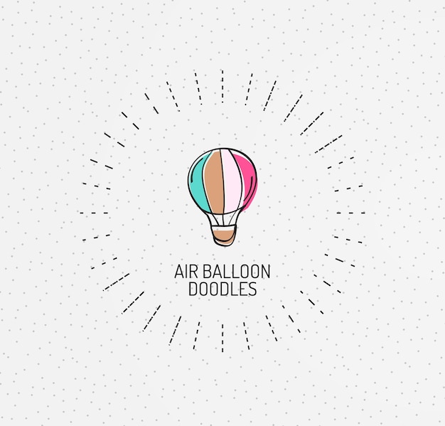 Vector multicolored handdrawn doodles icon stamp Balloon