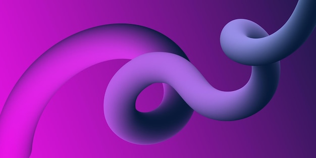 Vector vector multicolored purple background with gradient and abstract d tube shaped